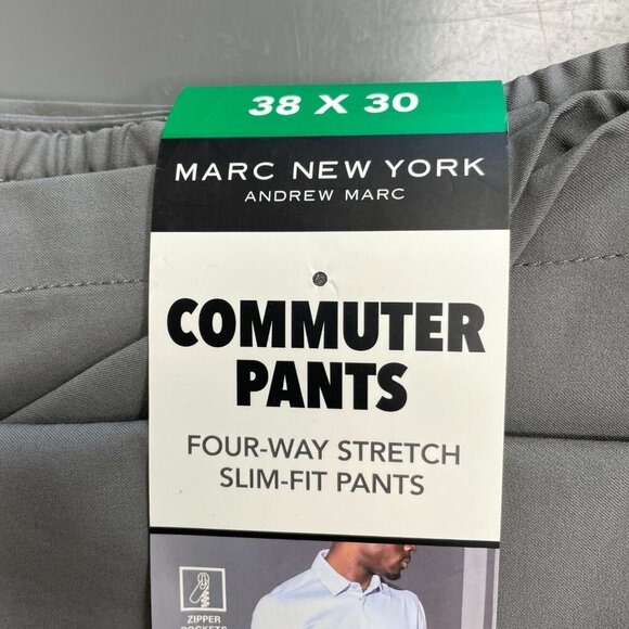 NEW Marc New York Andrew Marc Men's 38 X 30 Gray Commuter Tech Pants - Picture 5 of 9